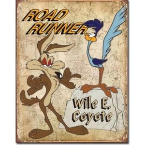 Road Runner & While E. Coyote Tin Sign USA Made
